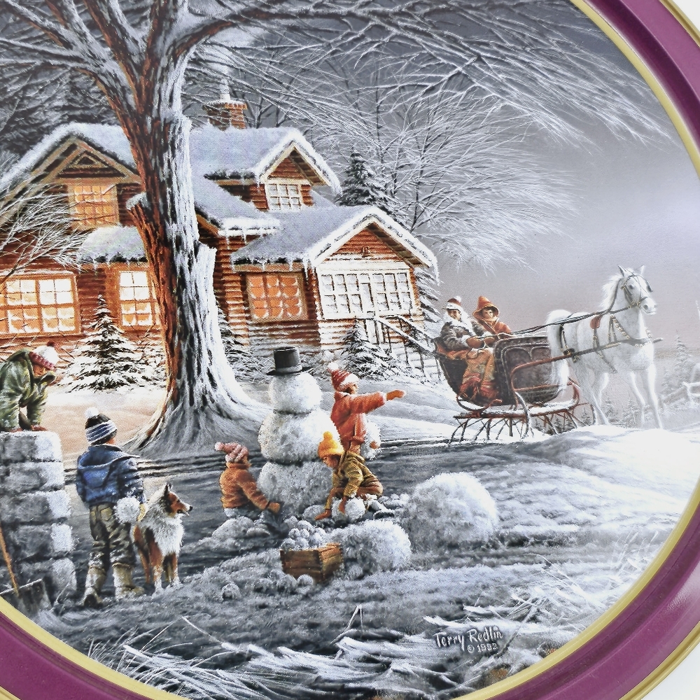 Vintage Winter Wonderland Gourmet Tray Chocolate Chip Cookie Serving Tray